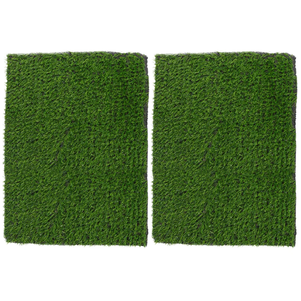 

2 Pcs Chicken Laying Mat Artificial Grass Pads Lawn Decorations Nest Box Liners Fish Tank Washable Nesting Simulated Mats Egg