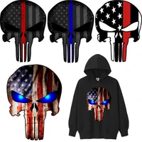 punisher skull usa flag patches for clothes iron on transfer stickers accessories for childrens clothes clothing applications