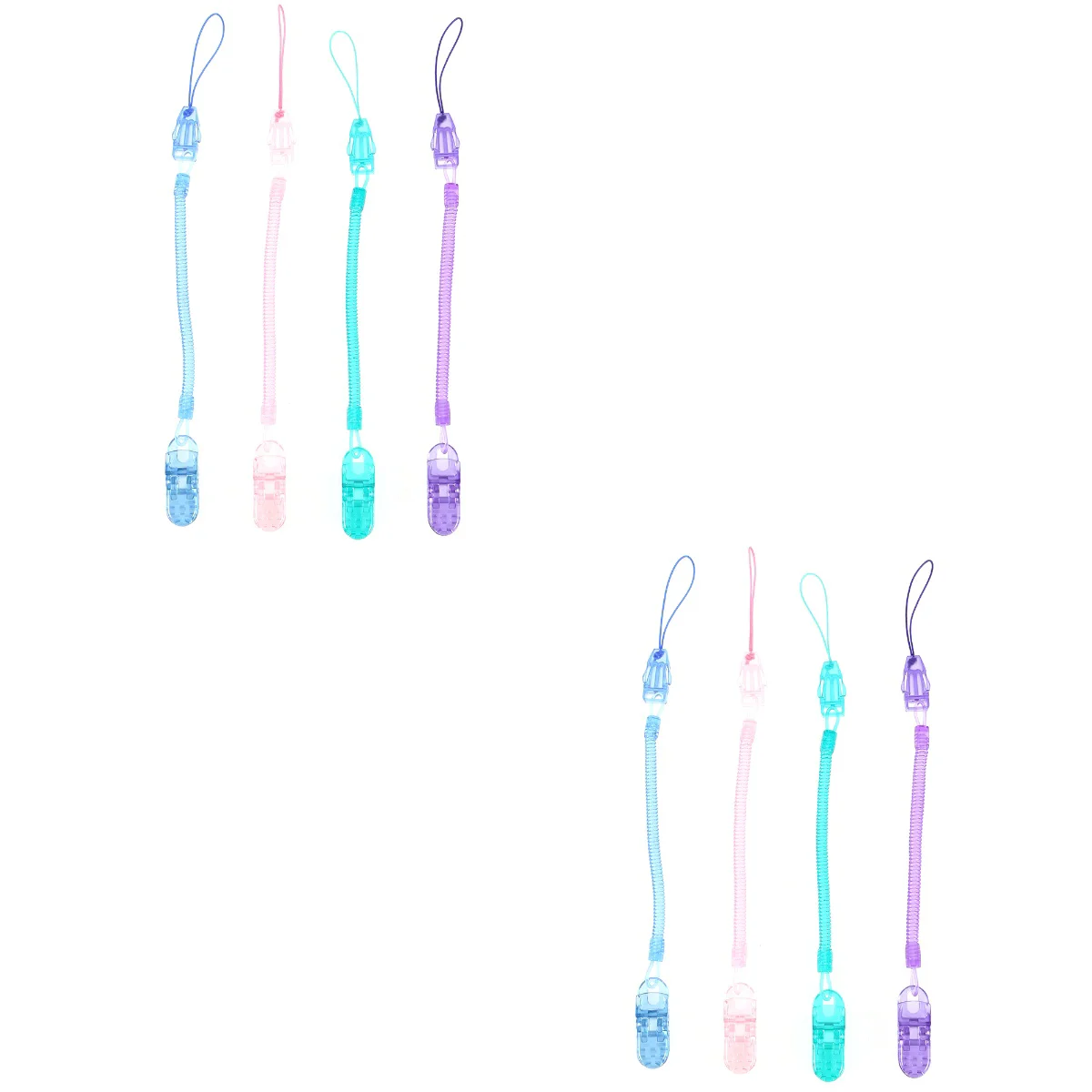 

8 Pcs Pacifier Chain Transparent Badge Clip Infant Clips Baby Soother Girl Silicone