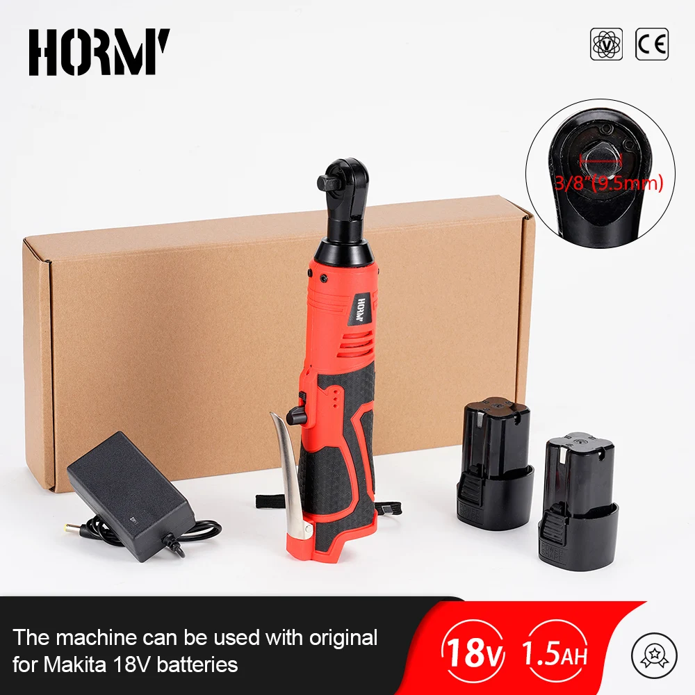18V Cordless Impact Wrench Rechargeable Electric Impact Wrench 3/8 Inch Right Angle Ratchet Wrench Impact Driver Nut Power Tool