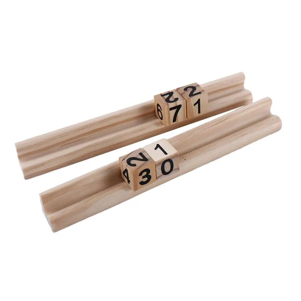 

Adults Wooden Mahjong Chickenfoot 4 Racks Domino Holders Wood Domino Racks Mexican train Domino Trays Holders