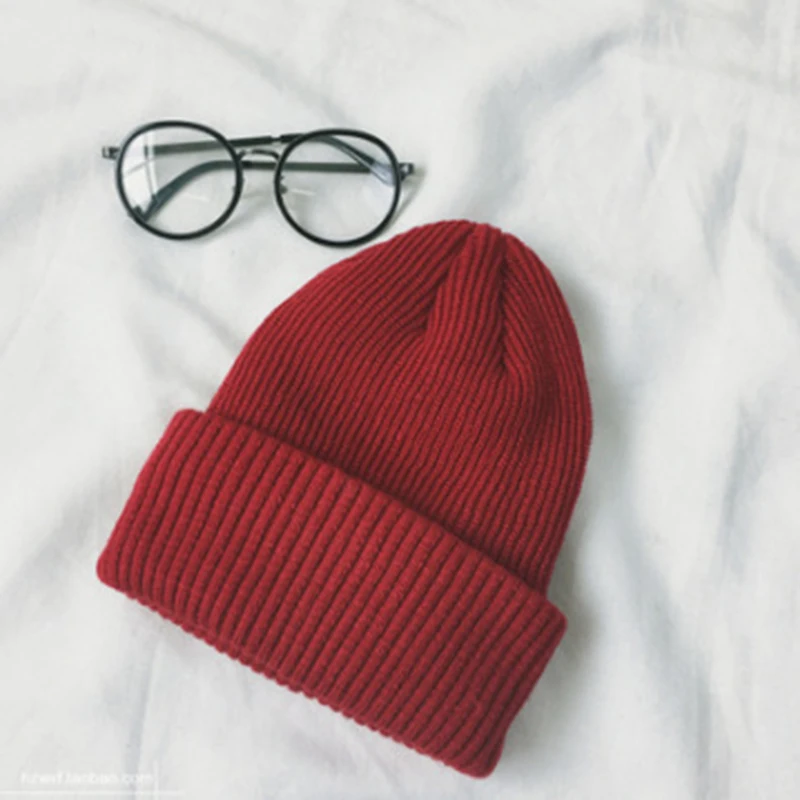 

Women Men Elastic Skullies Beanies Cap Winter Spring Thick Hat Couple Knitted Woolen Hat Warm Soft Hat Candy Color Hat 2022