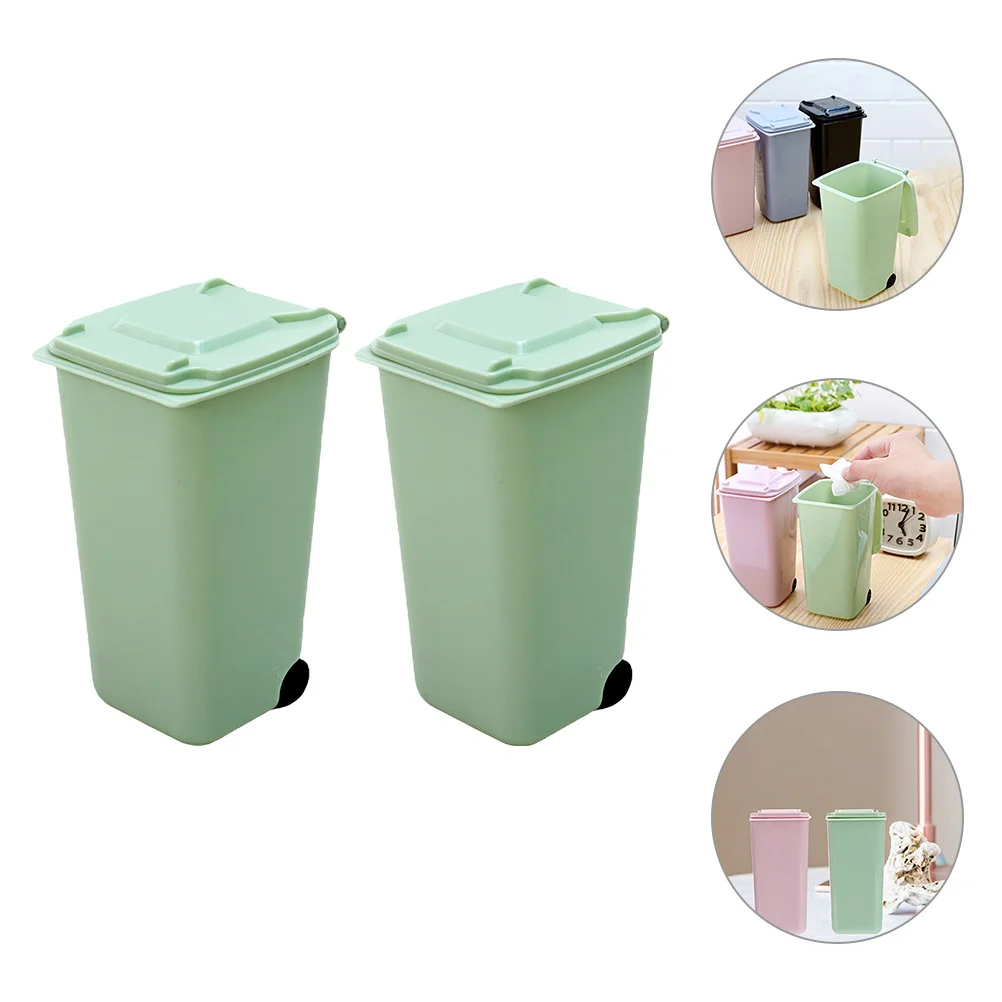 

Desktop Storage Can Small Trash Decorative Waste Mini Garbage Bucket Tabletop Office Pen Holder Bin