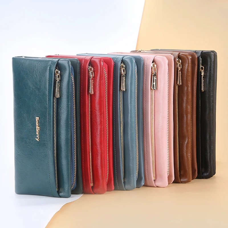

2023 Women Wallets Name Engrave Fashion Long artificial Leather Top Quality Card Holder Classic Female Purse Zipper Wallet