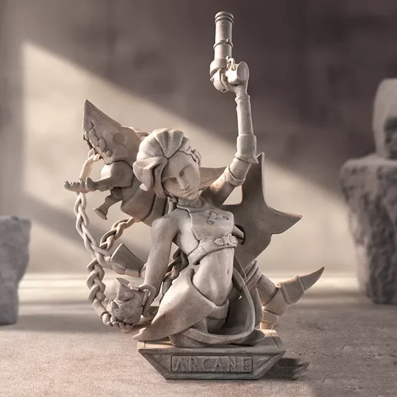 Фото POP MART LEAGUE OF LEGENDS ARCANE Series Подлинная слепая коробка Mystery Box Guess Bag Игрушки Кукла Симпатичная аниме-фигурка Настольный компьютер №2