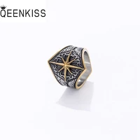 qeenkiss rg8169 fine jewelry wholesale fashion man father party birthday wedding gift retro star titanium stainless steel ring