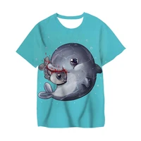 marine organisms sharks t shirt for children vintage style short sleeve camiseta tee shirt