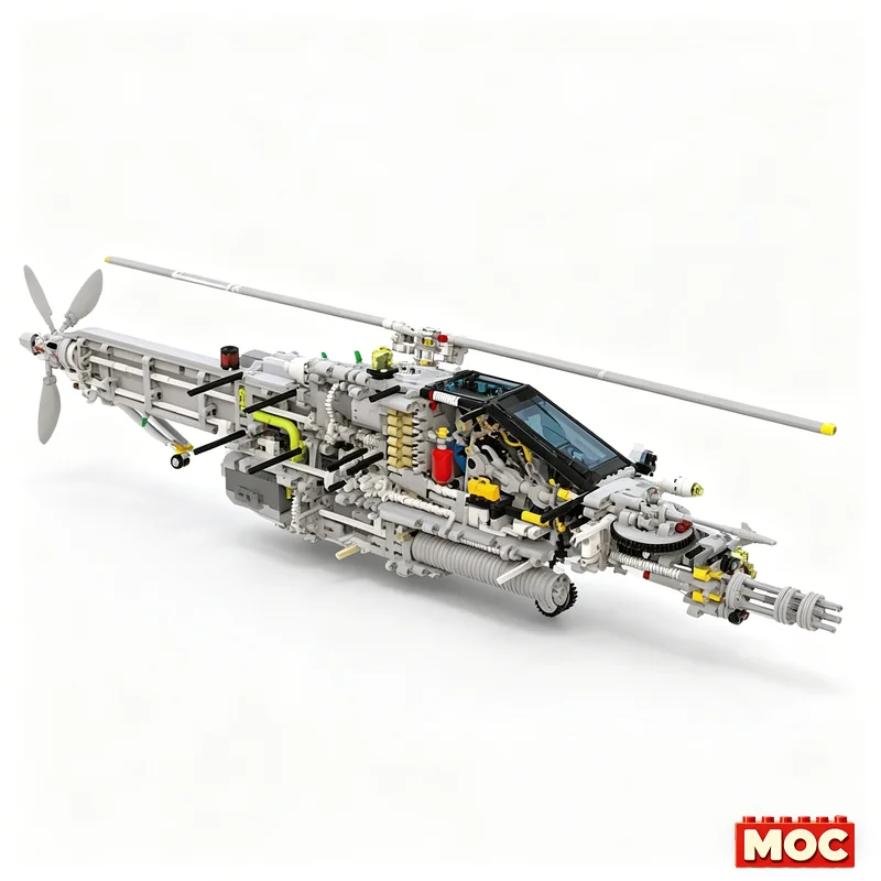 Фото НОВИНКА: Конструктор MOC «Вертолет-трактор» (6199 деталей) — модель военного самолета, развивающая игрушка для сборки, подарок на День рождения и Рождество №3