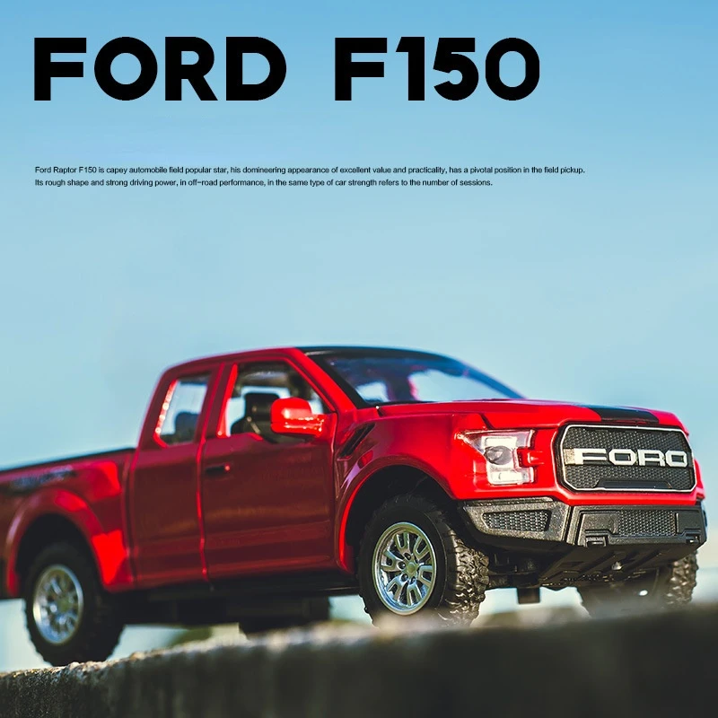 

1/32 Ford Raptor F150 Pickup Trucks Alloy Model Diecast Children Toys Vehicles Sound Light Kids Toy Car Gift Mini Car Collection