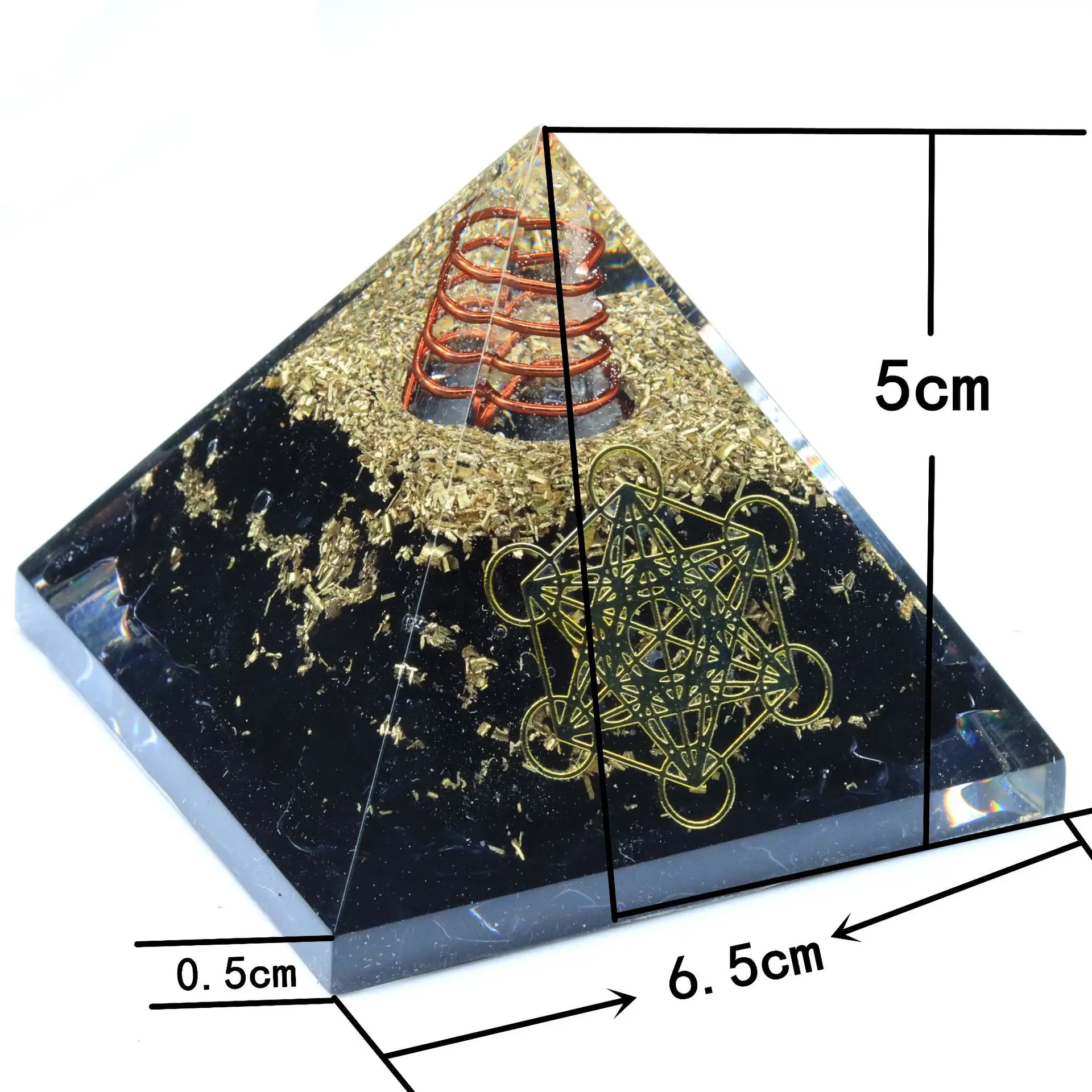 7 Chakras Natural Crystal Crushed Stone Oganite Pyramid Crafts Home Decor Reiki Mineral Crystal Agate Pyramid Meditation Tools 