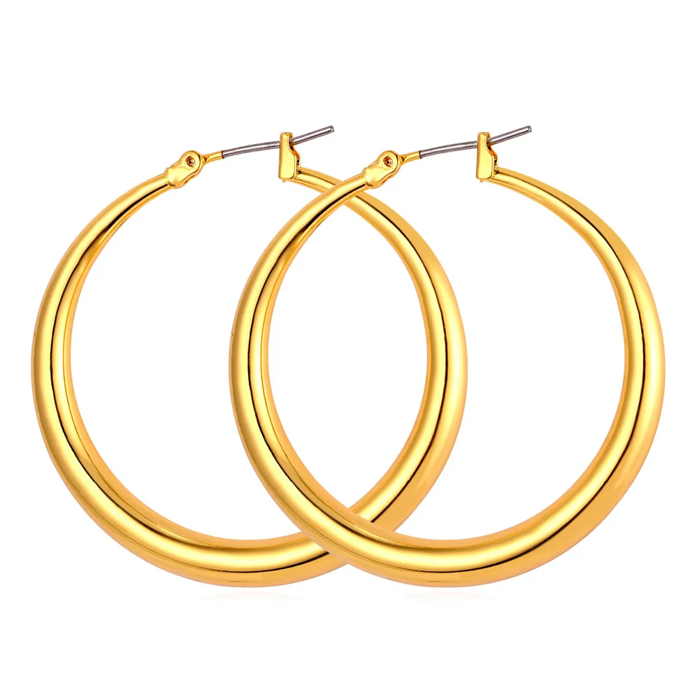 

ChainsPro Trendy Big Hoop Earrings For Women Gift Gold/Silver Color Wholesale Big Earrings Fashion Jewelry E519