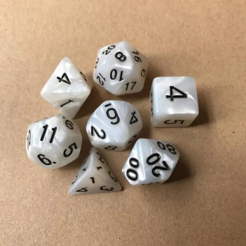 

7pcs/set Polyhedral Dice Set D4 D6 D8 D10 D% D12 D20 for Home Outdoor Game