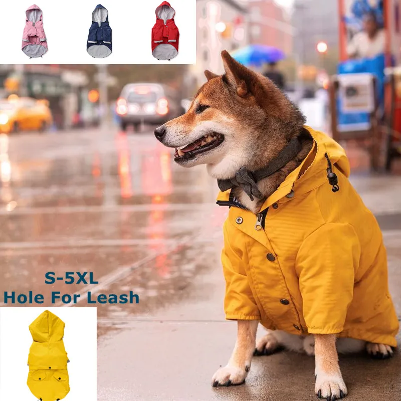 

Dog Waterproof Raincoat Pet Jacket Bulldog Windbreaker Poodle Pug Bichon Puppy Coat Rainwear PU S-5XL High Quality Dog Raincoat