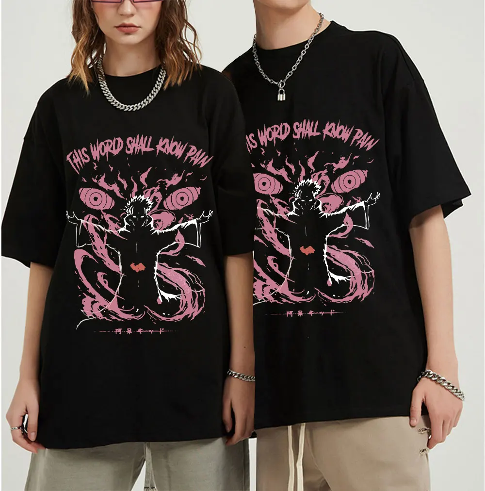 

Japan Ninja Anime Pain Printed T-Shirts Men Women World Shall Know Pain T Shirt Harajuku Streetwear Tops Hip Hop Japan Tee Shirt