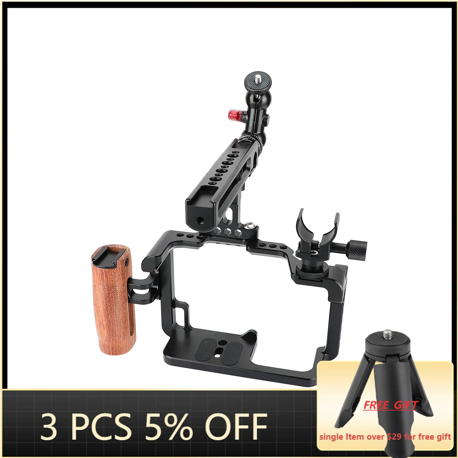 

SZRIG Panasonic GH5 Cage Protective Armor Rig Full Frame (Exclusive Use) With Top Handgrip & Ball Head Support 1/4" Screw Mount
