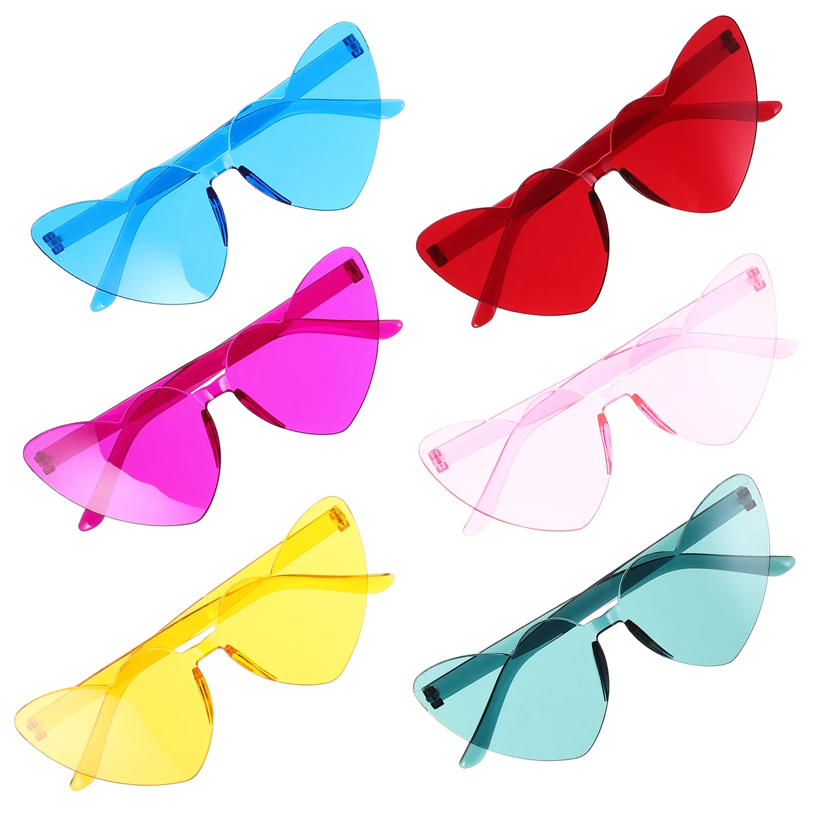 

Party Frameless Heart Sunglasses Shaped Rimless Trendy Decorative Favors Photo Props Love