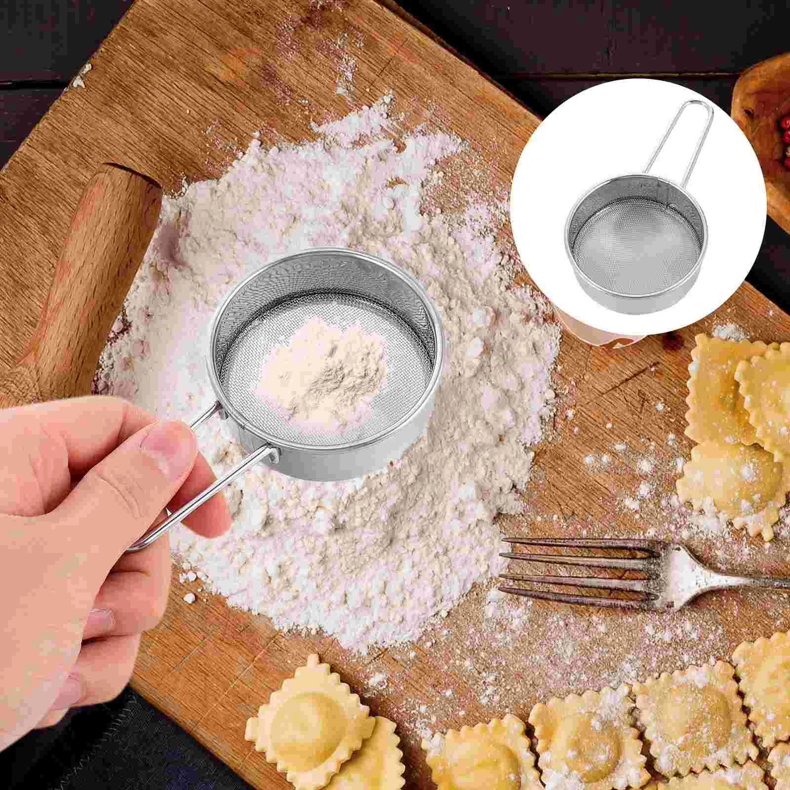 

2pcs Handheld Sifter Mesh Flour Sifter Flour Sieve Flour Sifting Strainer