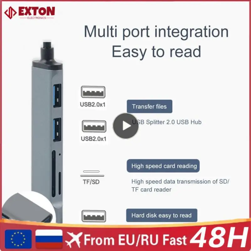 

USB-концентратор 5 в 1 с портами USB 3,0 и кардридером для SD-и TF-карт