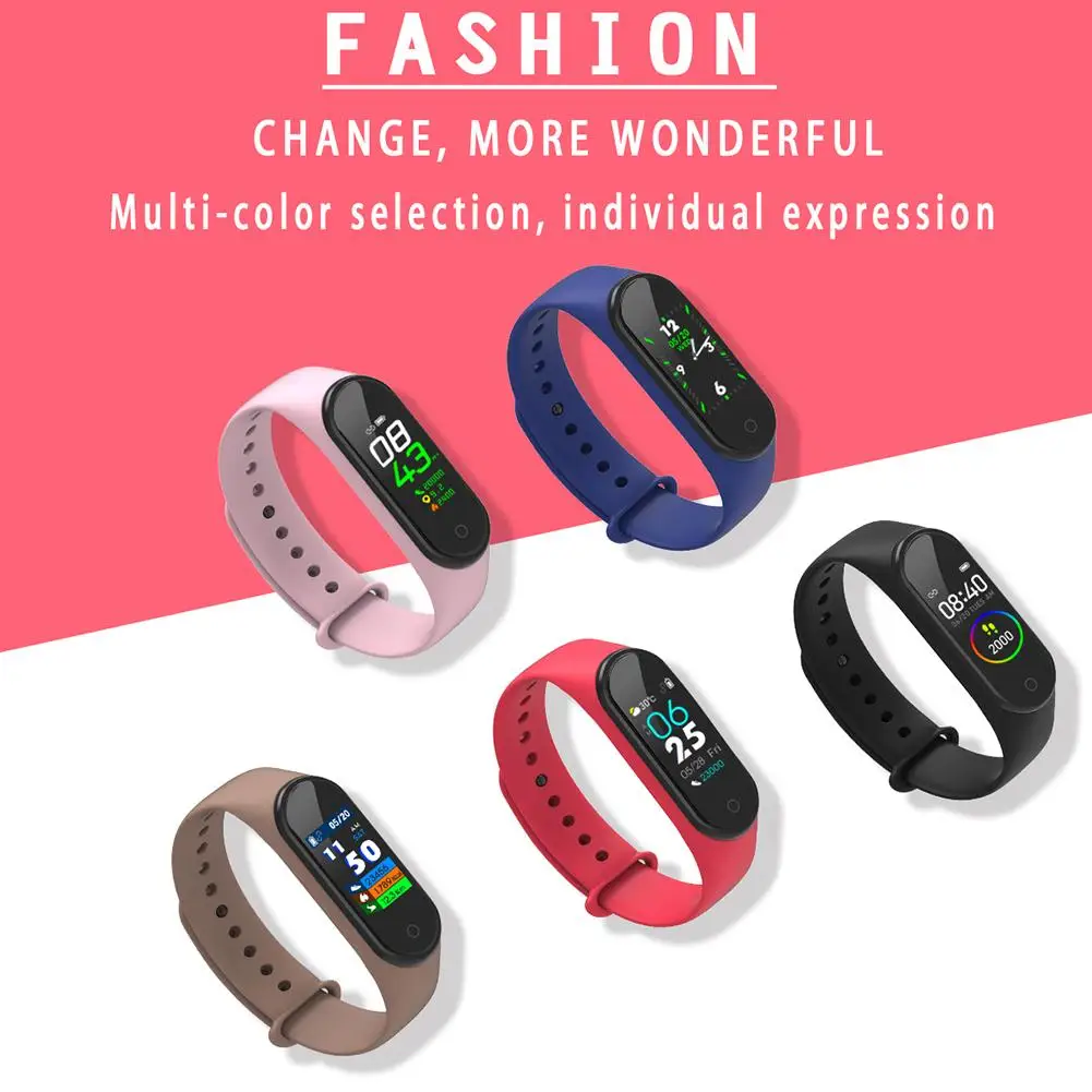 NEW M4S Smart Wristband Blood Pressure Heart Rate Monitor Pedometer Environmental Friendly Hand Held TPE Strap Smart Watch
