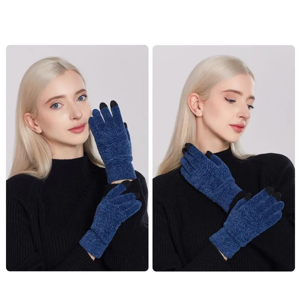 

1 Pair Cycling Gloves Delicate Universal Winter Women Riding Gloves Touchscreen Keep Warm Riding Gloves