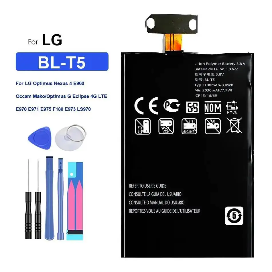 Фото Аккумулятор 2100-3500 мАч для LG 5NEXUS, Google Optimus Nexus 4, G D820, D821, E980, Eclipse Flex 2, LTE Pro 4G, BL-47TH, BL-T5, BL-T8 №3