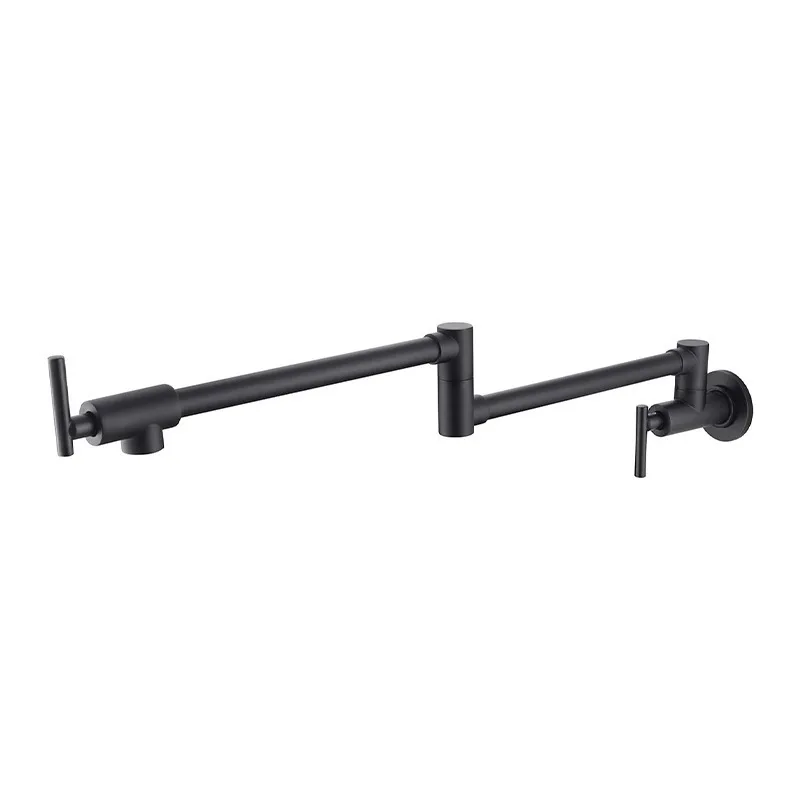 Черный настенный кран с наполнителем для кастрюли поворотный Складной кухонной