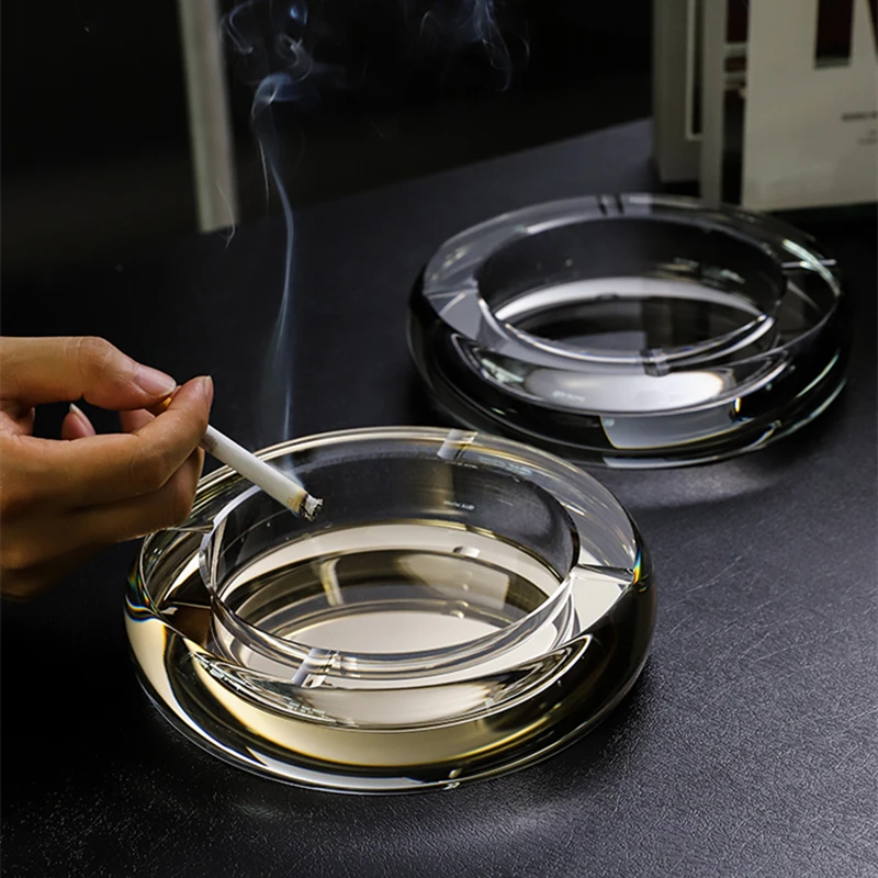 Crystal Ashtray For Home Smoking Accessories Desk Cigarettes Tobacco Office Creative Ashtrays Gift For Boyfriend Cigar Ash Tray