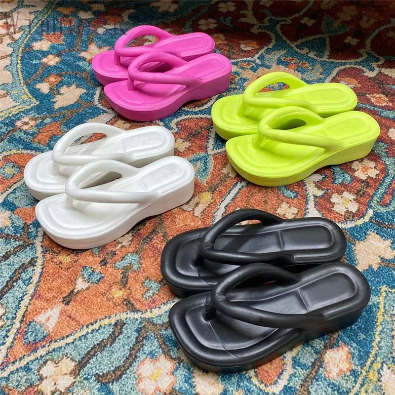 

Шлепанцы женские с круглым носком, повседневные сандалии на толстой подошве, плоская подошва, пляжные тапочки для отдыха, лето 2023