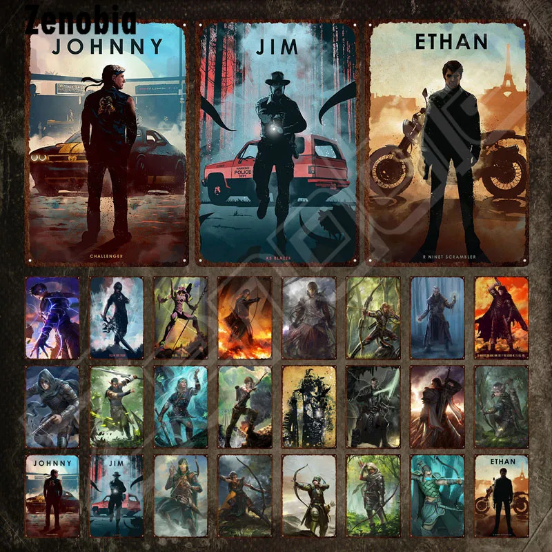 

Vintage Metal Poster Classic Action Movie Aesthetics Metal Sign Cartoon Animation Vintage Plaque Tin Sign Plate for Room Decor