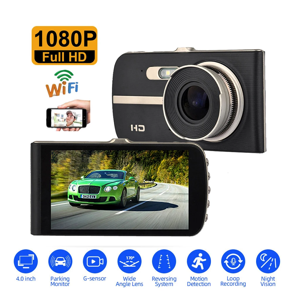 

Car DVR Dash Cam WiFi 4.0 Full HD 1080P Rear View Camera Car Video Recorder Auto DVR Dashcam Black Box GPS Track Car Accessories