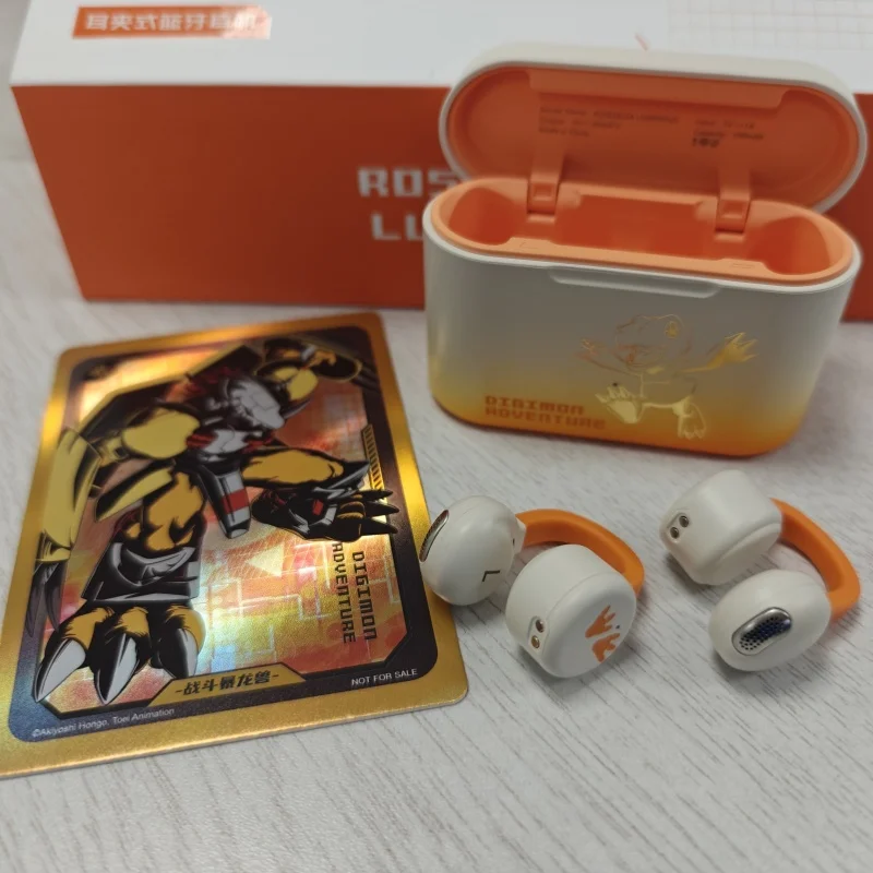 Фото Беспроводные Bluetooth-наушники Digimon Adventure Ear Clip: Агумон и Тейлмон – Хит продаж! Наушники для спорта, бега, тренировок на открытом воздухе. Отличный подарок. №3