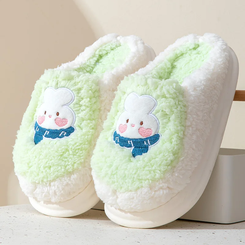 Lovely Bunny Plush Slippers for Women Kawaii Fluffy Winter Warm Women Men Slippers Indoor Cute Winter Plush Comfortable Slippers