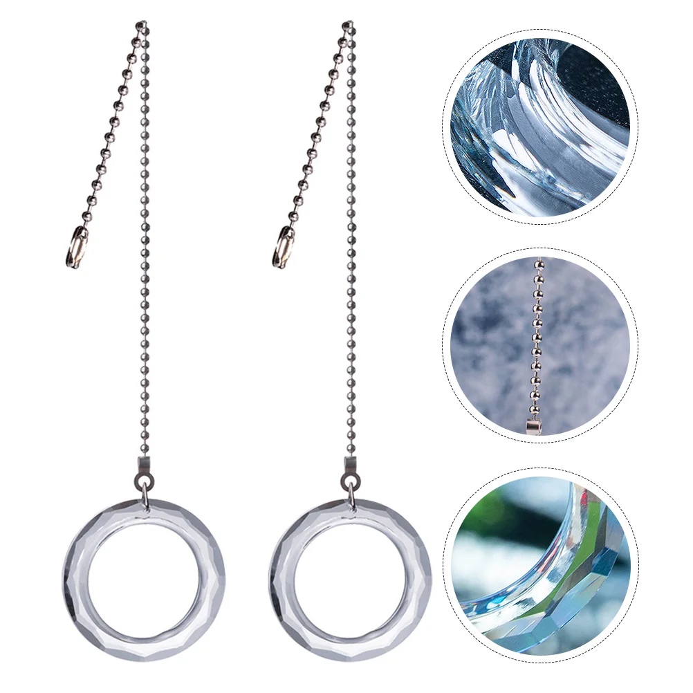 

2Pcs Crystal Fan Chain Unique Light Hanging Adorn Crystal Ring Chain Lamp Decor