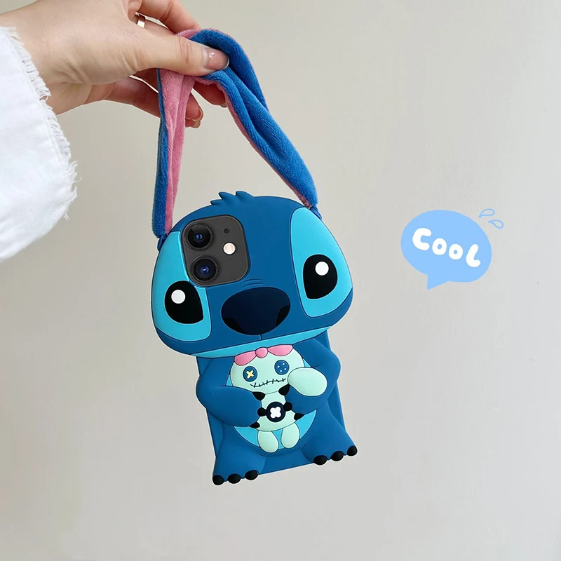 Чехол Stitch Plush Ear 3D для OPPO Reno 5 8T 12 8 7 6 10 11 11F 5G Find X3 X5 Lite Pro портативный регулируемый