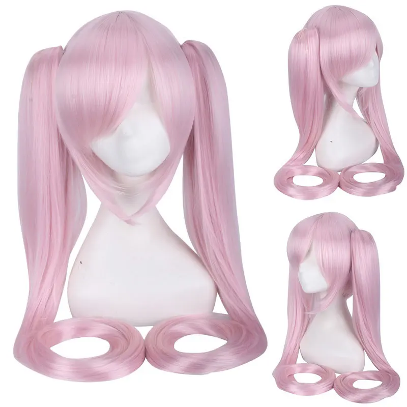 

Muticolors miku Cosplay Wig Long Heat Resistant Synthetic Hair Clip Ponytails Wigs + Wig Cap