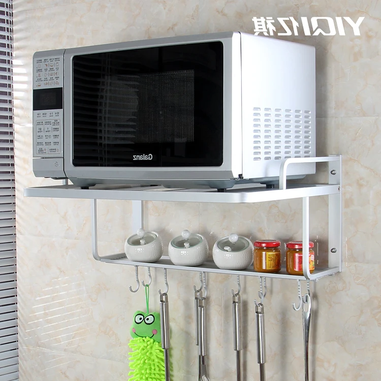 

aluminum Space bet light wave furnace 2 layer kitchen shelf microwave oven rack wall hanging