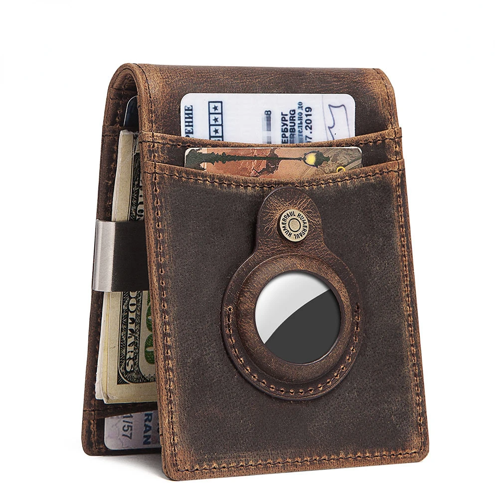 Wallet for Man RFID Change Clip Head Layer Leather Wallet Is Applicable To Change Bag US Dollar Clip Leather Men's Wallet