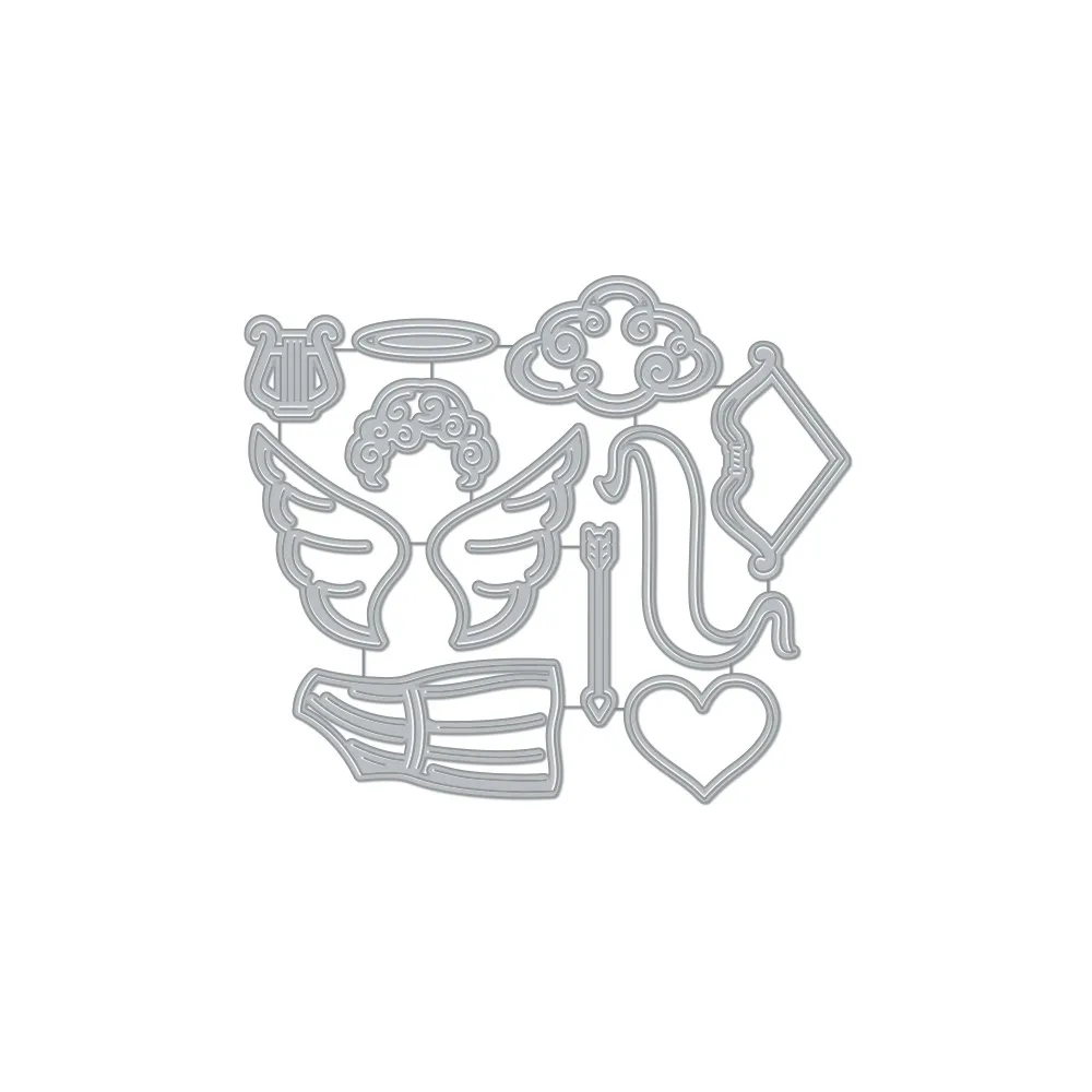 Valentine's Day Cupid 2022 New Cutting Dies Scrapbooking For Paper Heart Love Embossing Frame Card Craft no Clear Stamps