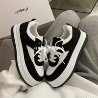 houzhou kawaii black white panda canvas women sneakers casual platform flat 2022 japanese lolita sports vulcanize shoes tennis