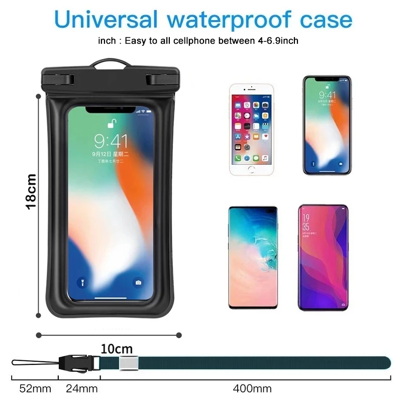 floating airbag waterproof swim bag phone case for iphone 13 12 pro max samsung xiaomi redmi note 10 9 pro huawei p30 p20 cover free global shipping