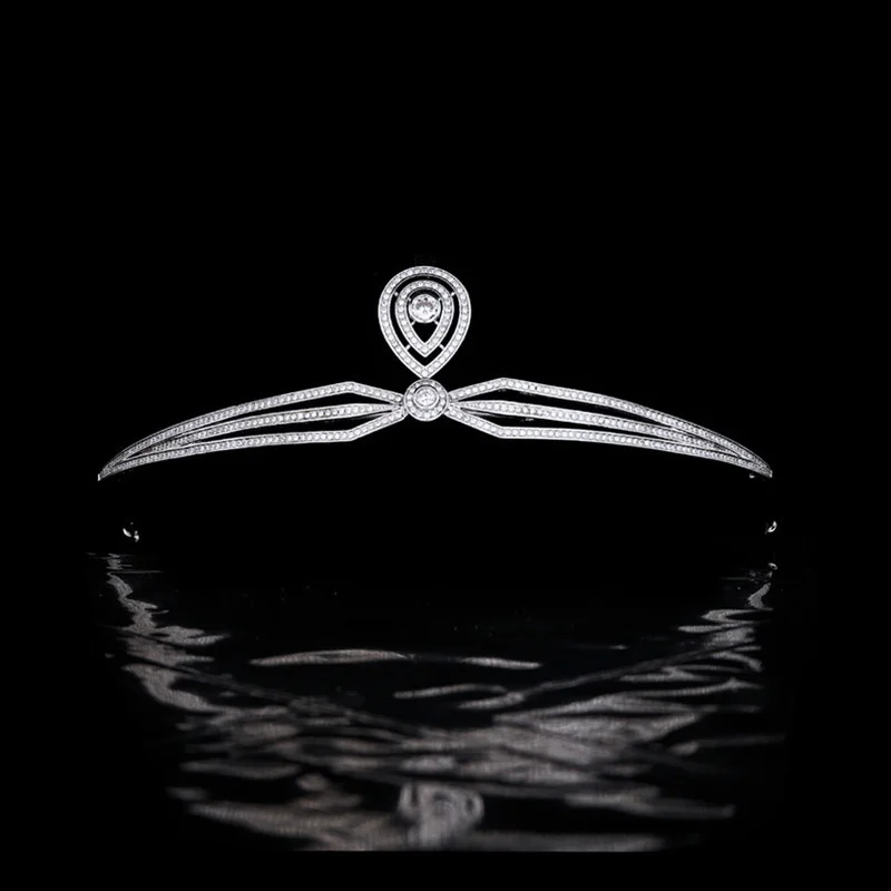 

Корейский стиль, свадебная корона с фианитами, простые свадебные тиары, свадебная повязка на голову, головной убор, аксессуары HQ0365