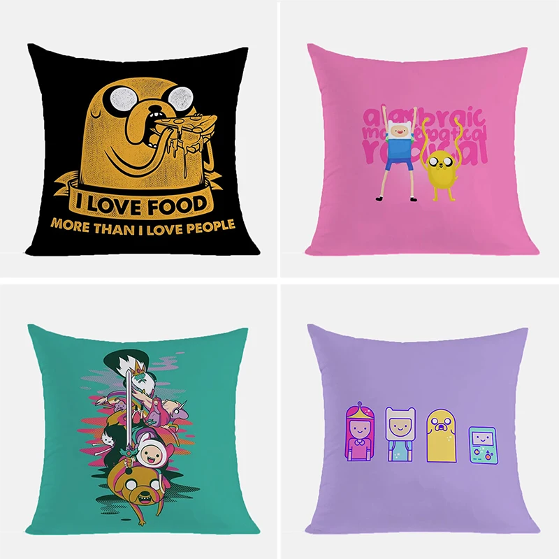 

Cushion Cover 40x40cm Adventure Time Pillow Covers Decorative Sofa Cushions Pillows Pillowcase Luxury 45x45 Cases Pillowcases