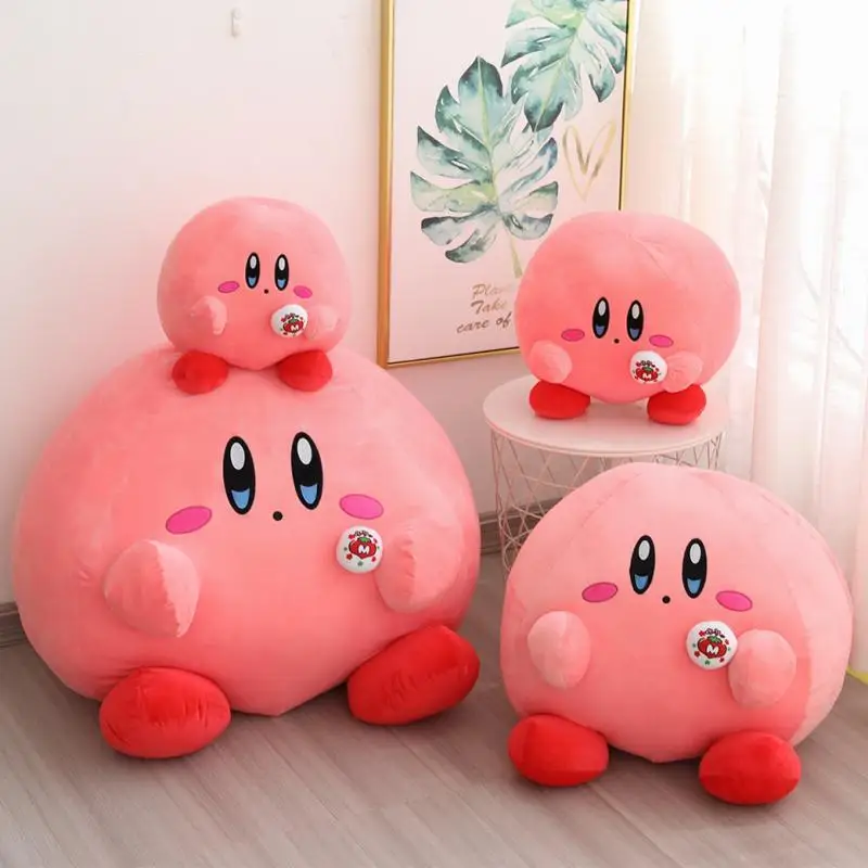 

Новинка 2022 г., милая плюшевая кукла-подушка Bandai Kawaii Kirby из мультфильма, Набивная игрушка-животное, детский подарок на день рождения, значок дл...