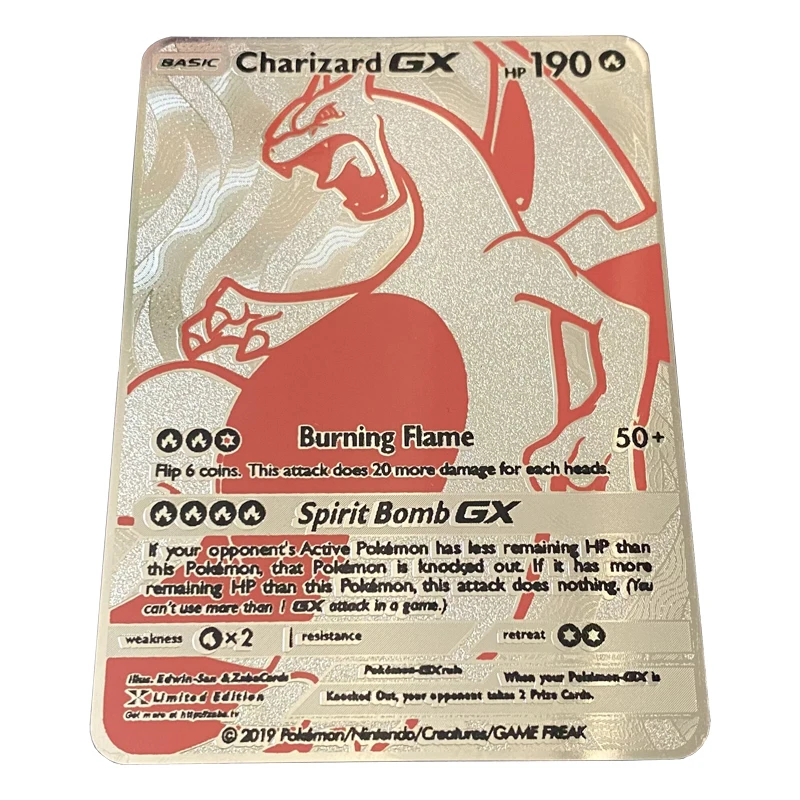 Карты Pokemon 12 шт/шт. серебряные металлические открытки коллекционные хобби