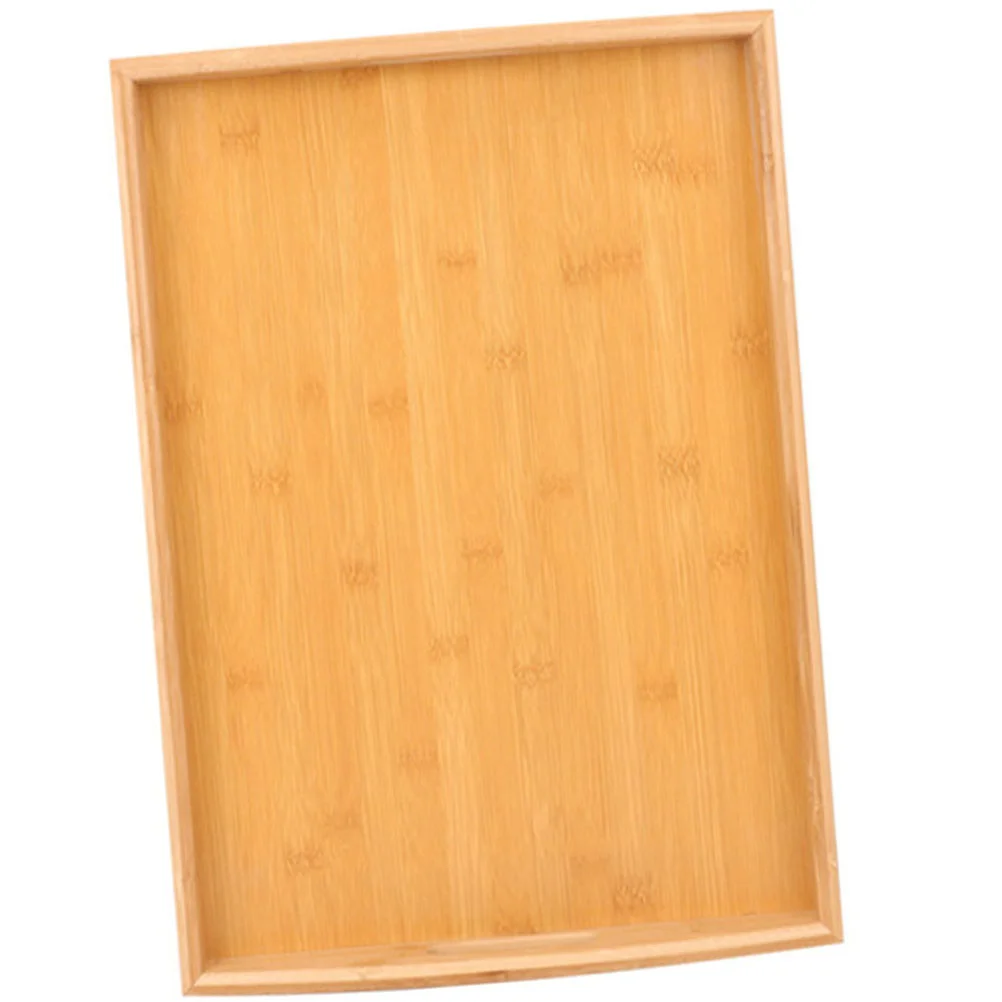 

Tray Serving Wood Wooden Platter Party Snack Plate Table Breakfast Coffee Plates Rustic Dessert Bamboo Tea Trays Ottoman