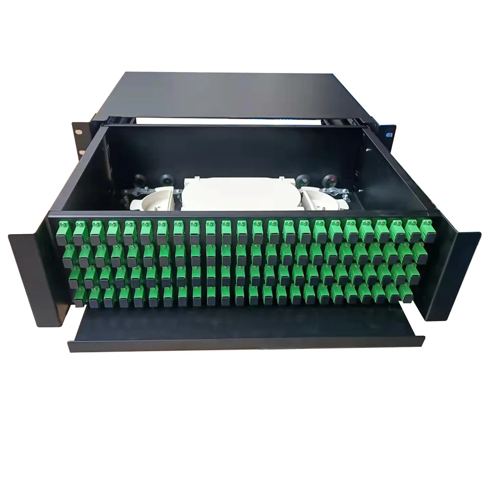 

12 24 48 72 96 144 port rack mount sliding fiber optic patch panel ODF ftth SC FC LC adapter optical distribution box