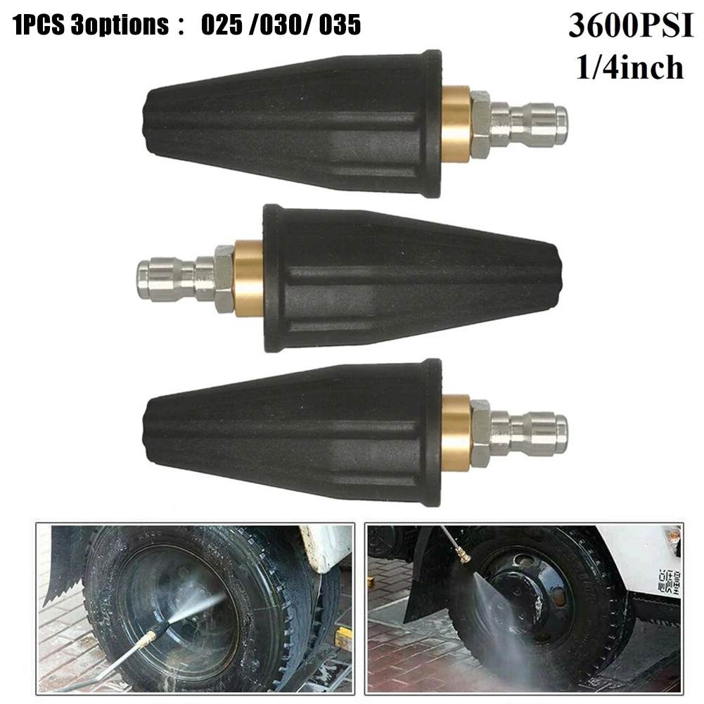 

1set High Pressure Washer Rotating Turbo Nozzle 3600PSI 2.5-3.5GPM 1/4" Quick Connect For High Pressure Washer Cleaner Accessory