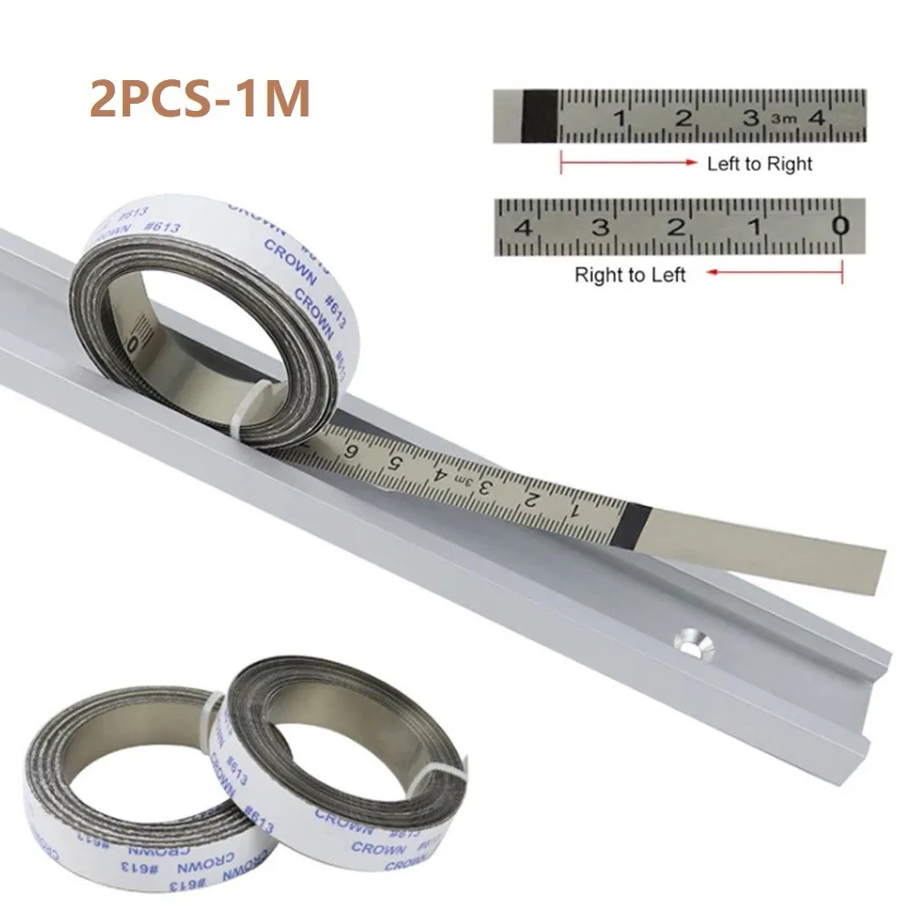 

2pcs 1m Stainless Steel Miter Track Tape Measure Metric Scale Ruler Rust-Proof Durable And Wear-Resistan Ruler Measurement