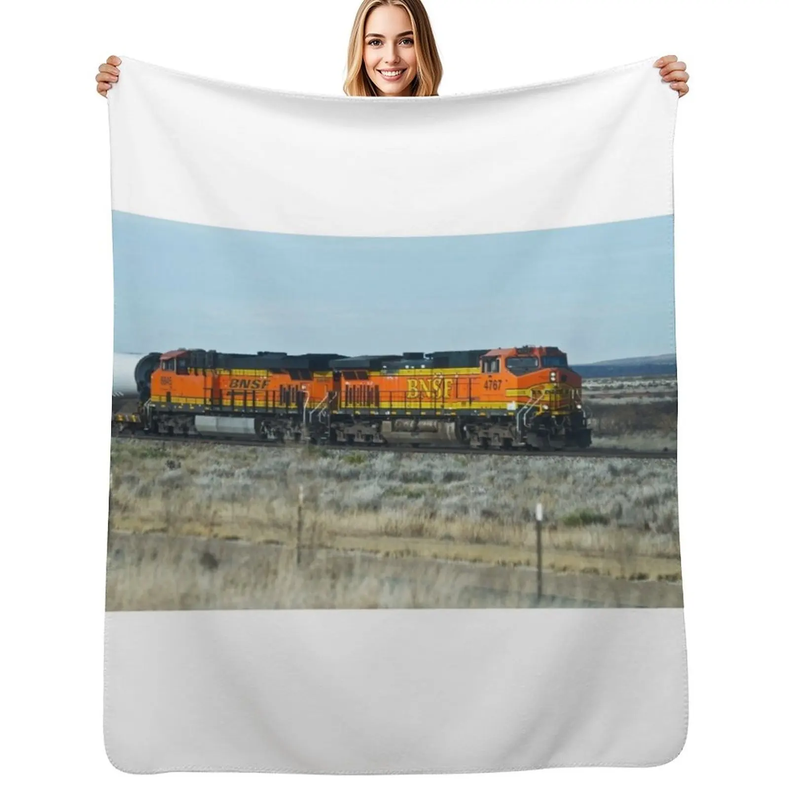 Фото Плед Train in Texas BNSF, мягкий большой плед, роскошный декоративный плед для диванов, тонкие пледы. №1