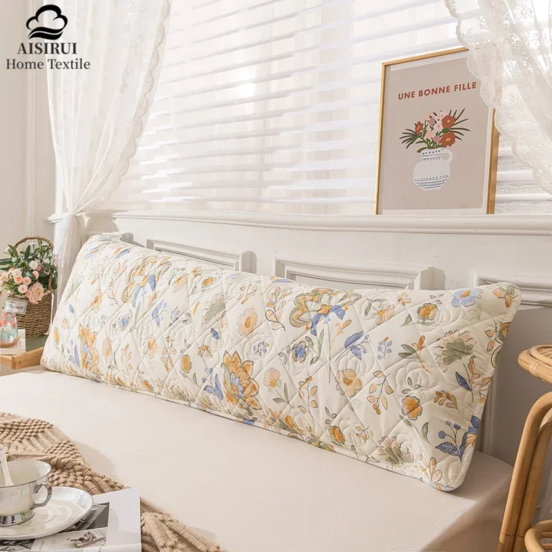 

120/150/180cm Long Quilted Pillowcase Soft Polyester One-sided Quilted Hugging Pillow Cover Couple Lover Pillow Case